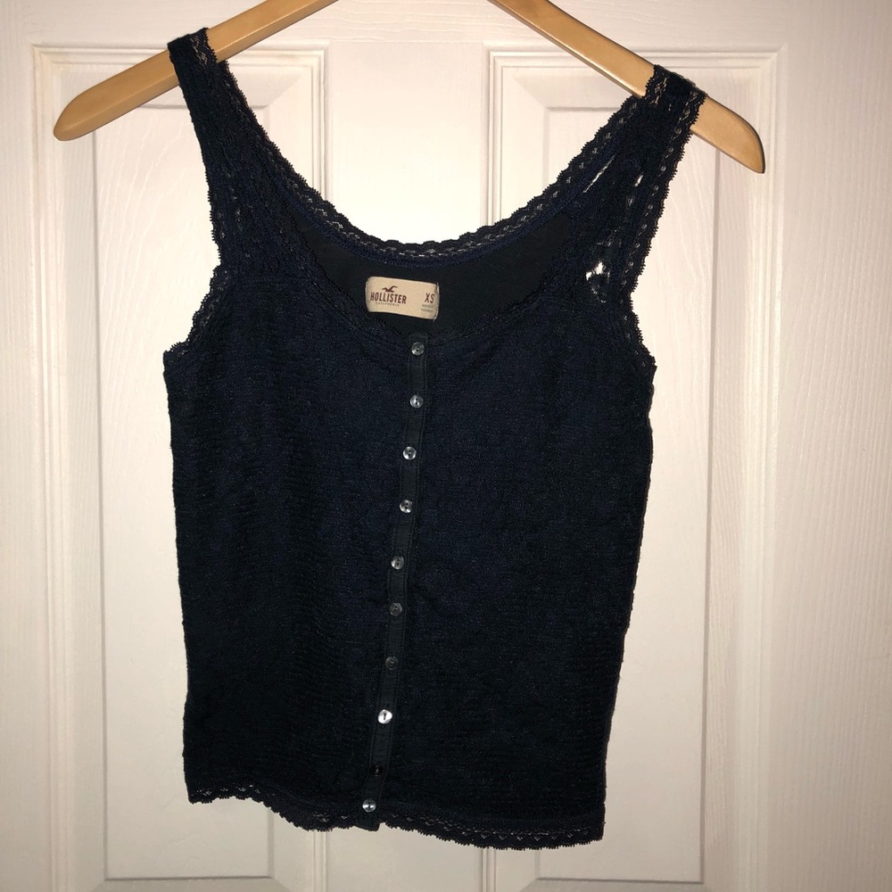 Blue Hollister Lace Tank Top